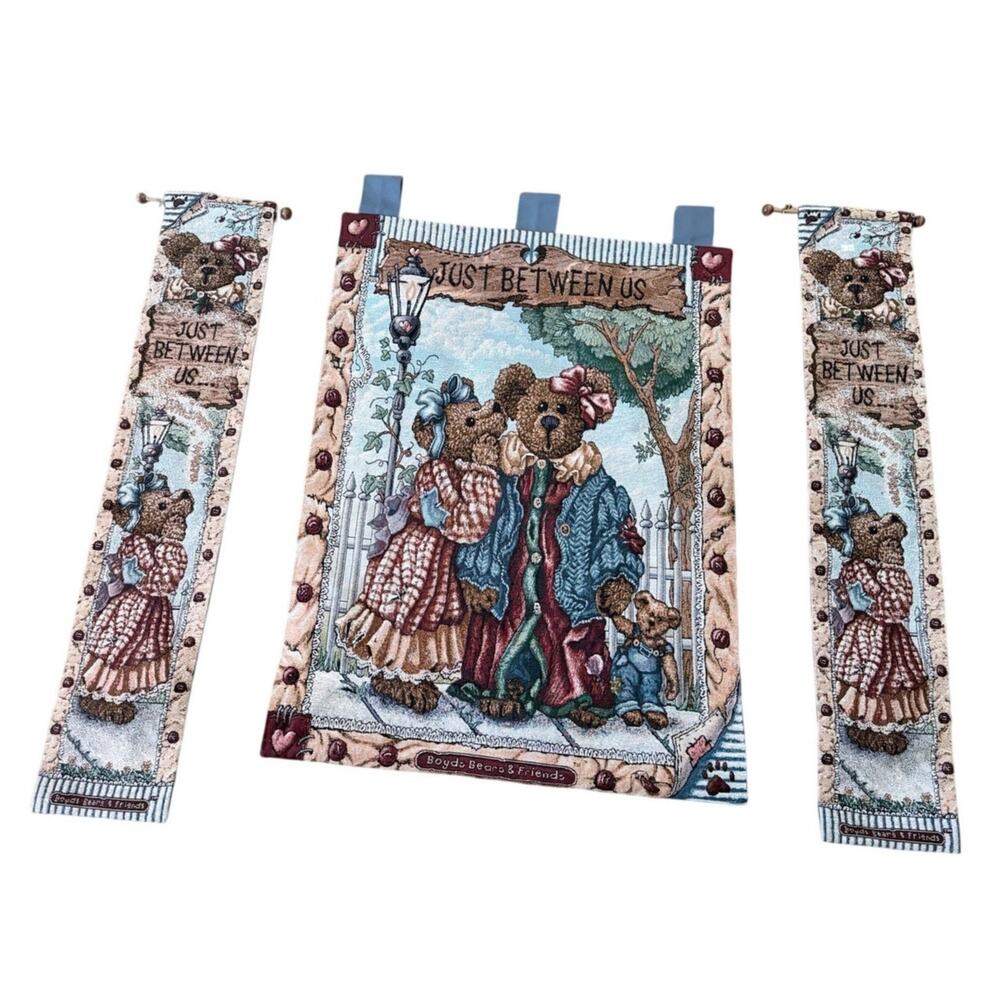 Vintage Boyd’s bears collection wall hanging tapestry set 3 piece grandmacore